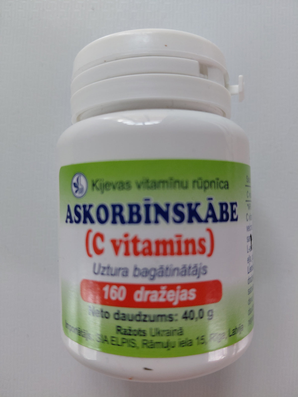 Askorbīnskābe Vitamin C – 160 Tablets
