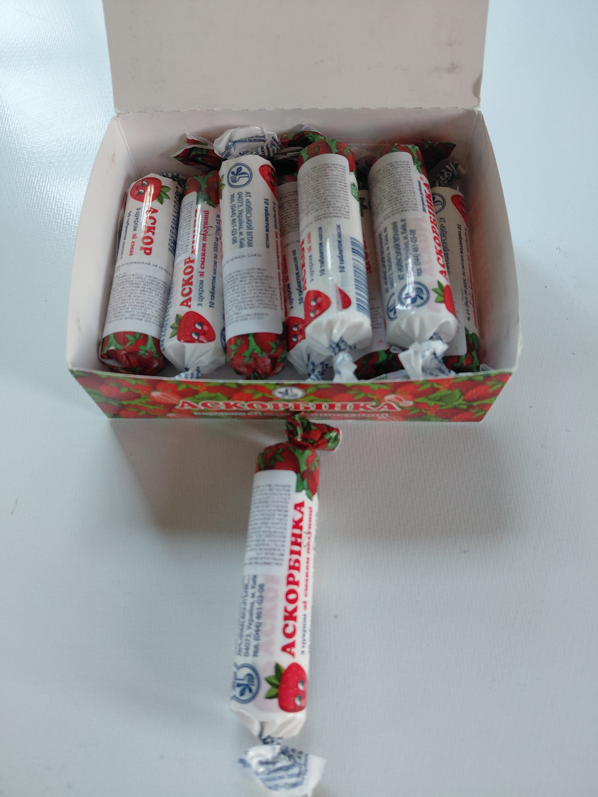 Ascorbinka Vitamin C Strawberry Tablets