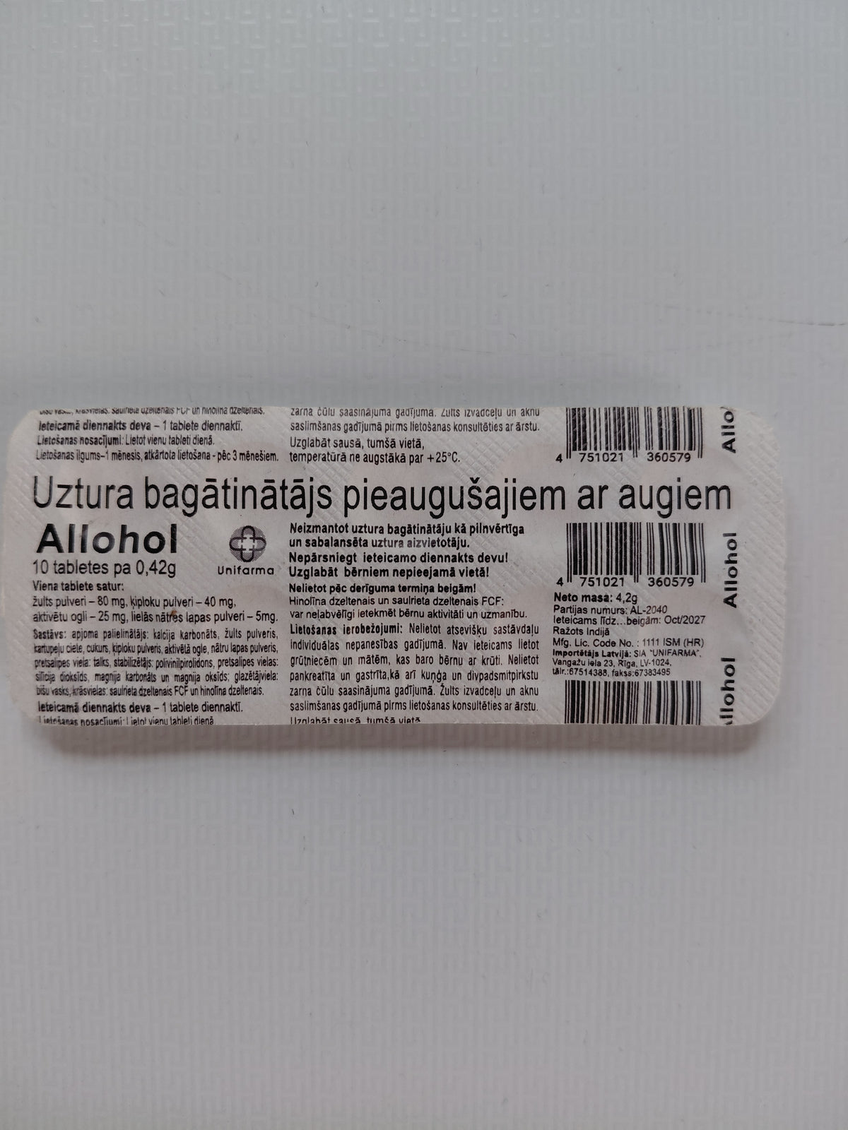 Alahol Herbal Food Supplement - 10 Tablets