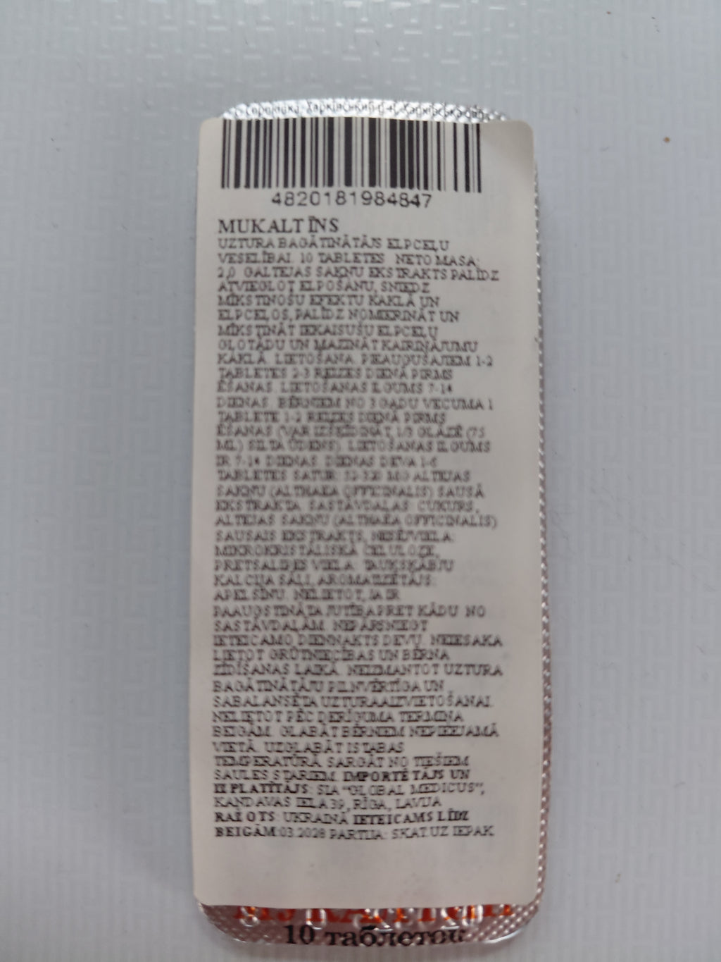 Mukaltins 200mg - 10 Tablets