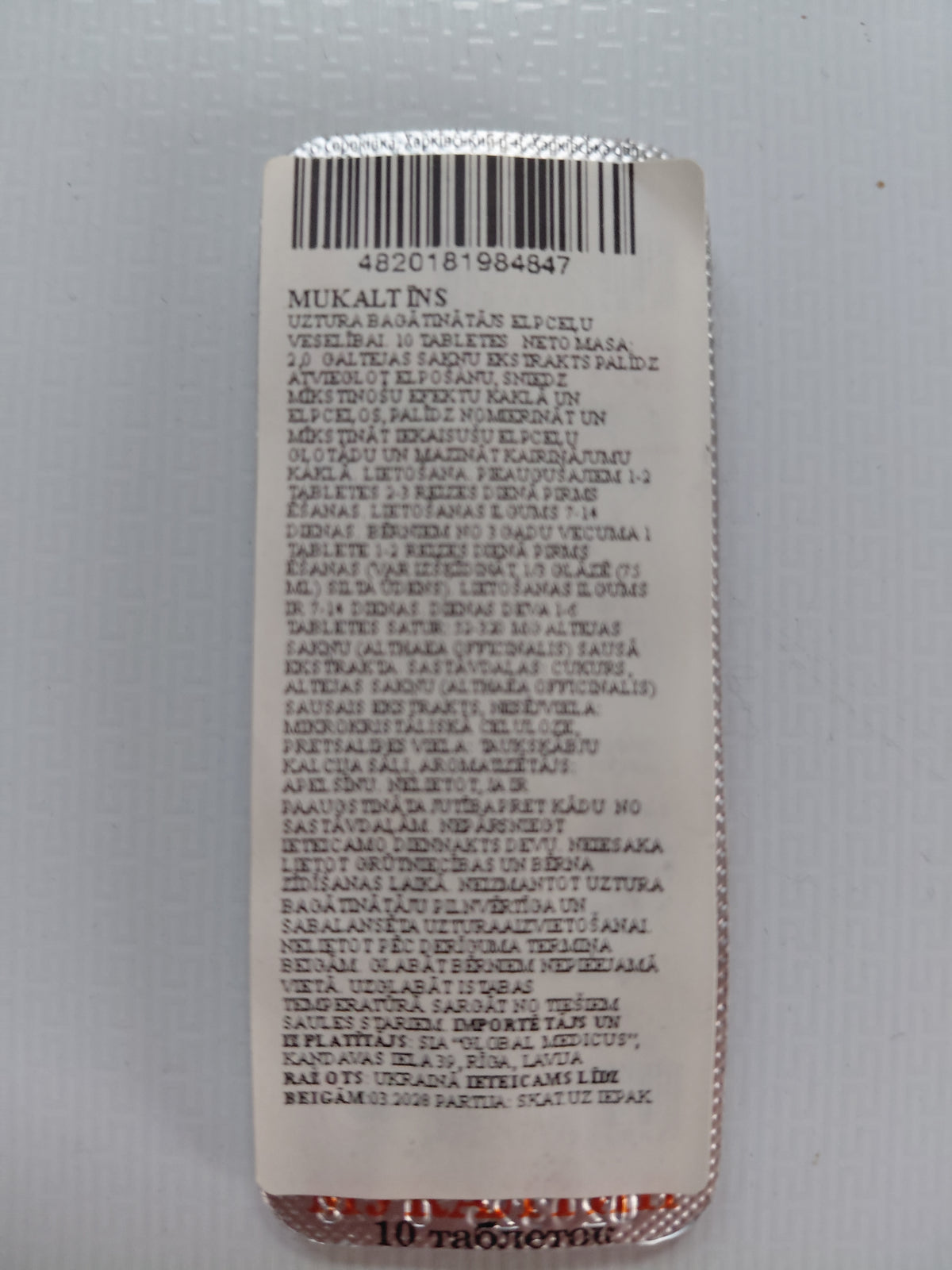 Mukaltins 200mg - 10 Tablets