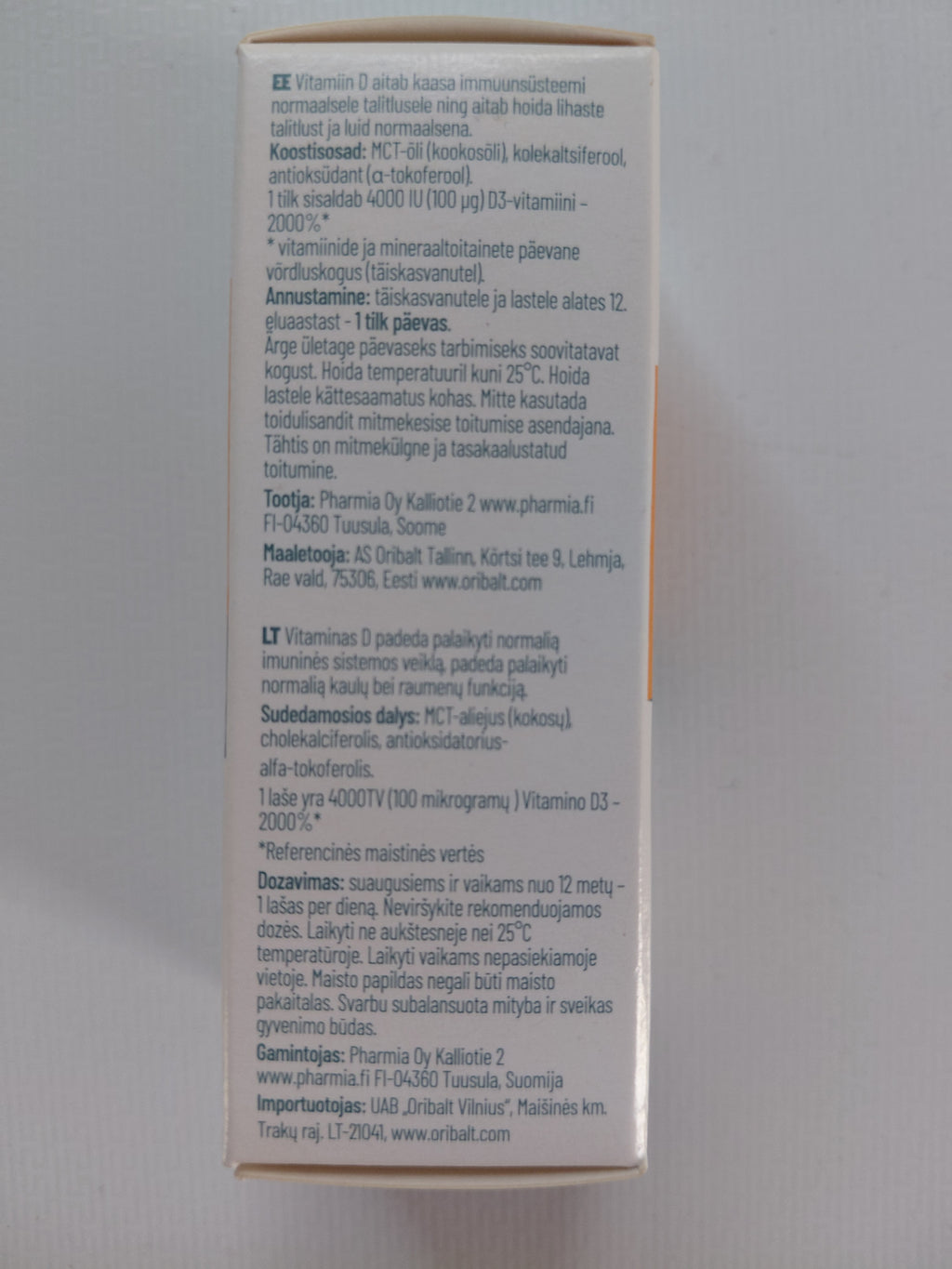 NordVit Vitamin D3 Forte 4000 IU - 10ml