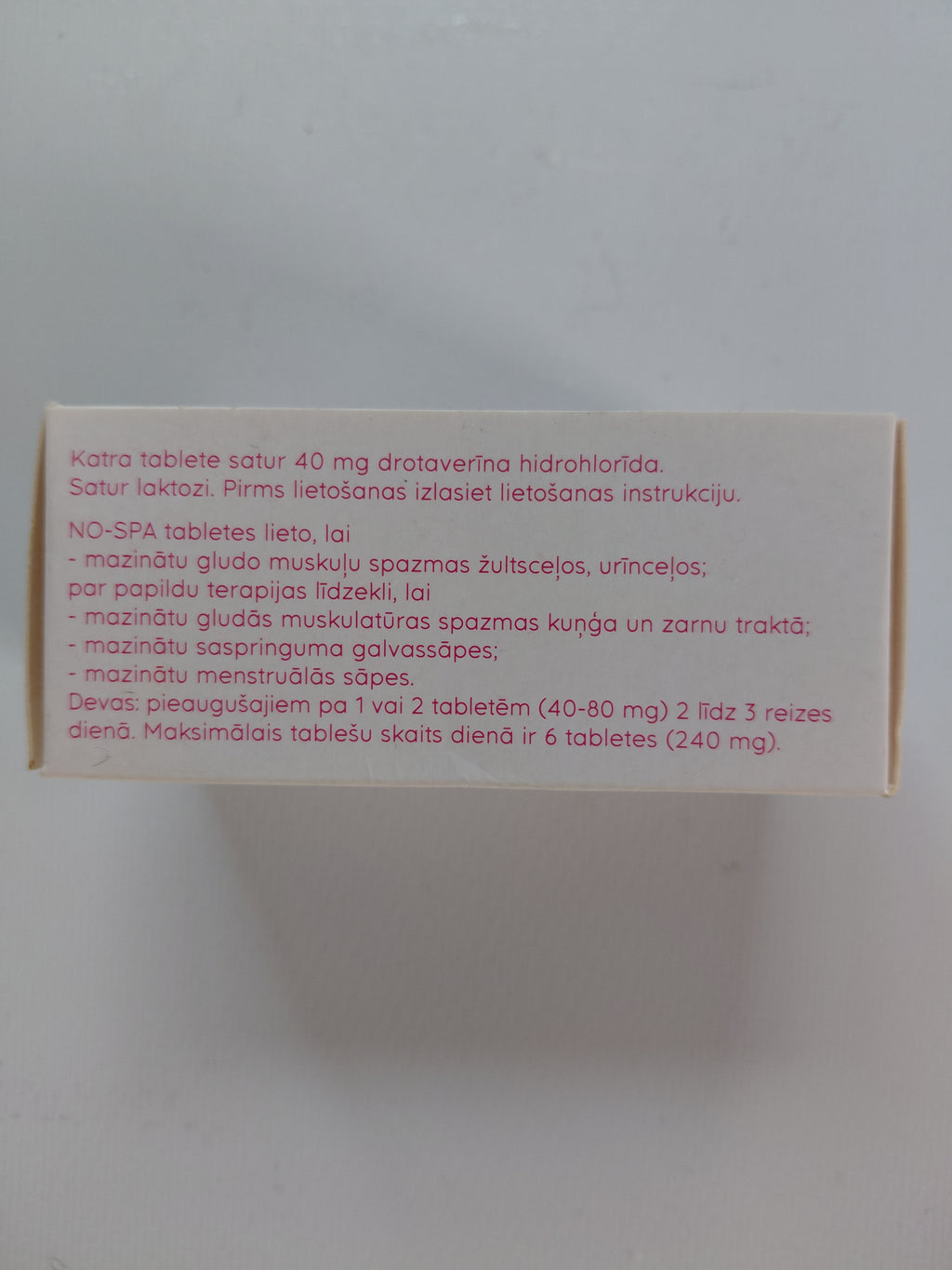 No-Spa 40mg Tablets - 100 Tablets