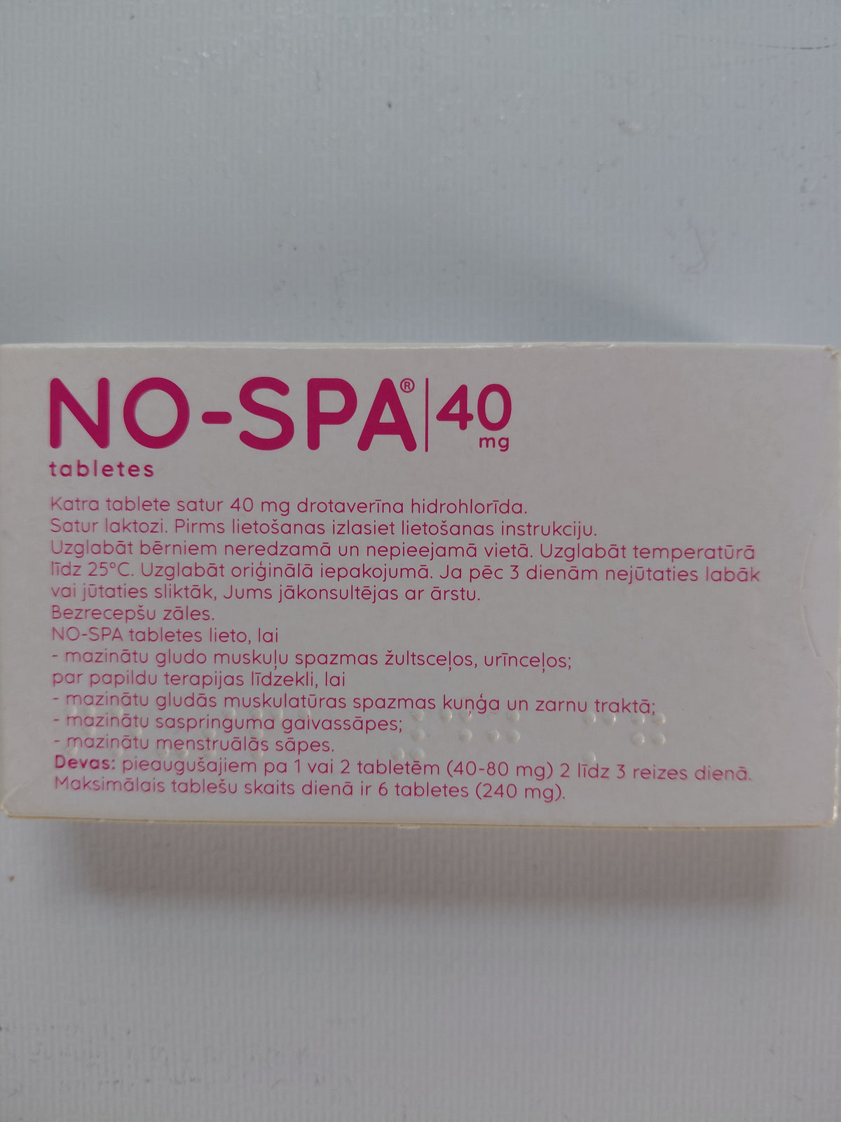 No-Spa 40mg Tablets - 24 Tablets