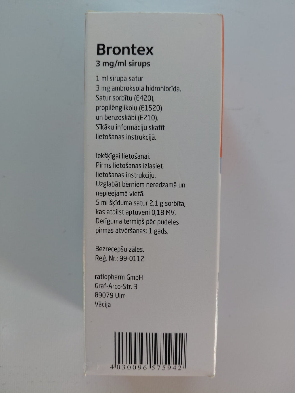 Brontex 3mg/ml Syrup - 100ml