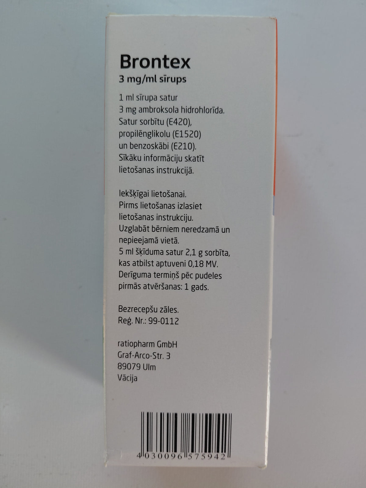 Brontex 3mg/ml Syrup - 100ml