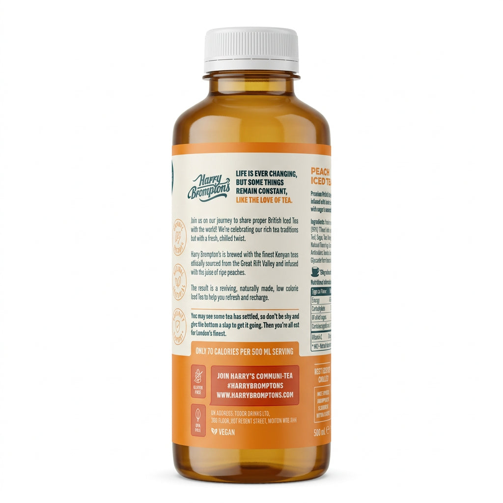 Harry Brompton's Peach Iced Tea 500ml