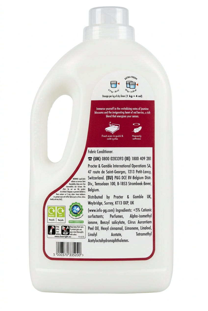 Lenor Wild Berries & Jasmine Fabric Conditioner 4L – 200 Washes