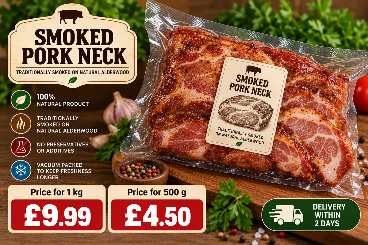 Traditional Alderwood Smoked Pork Neck (Pork Collar)