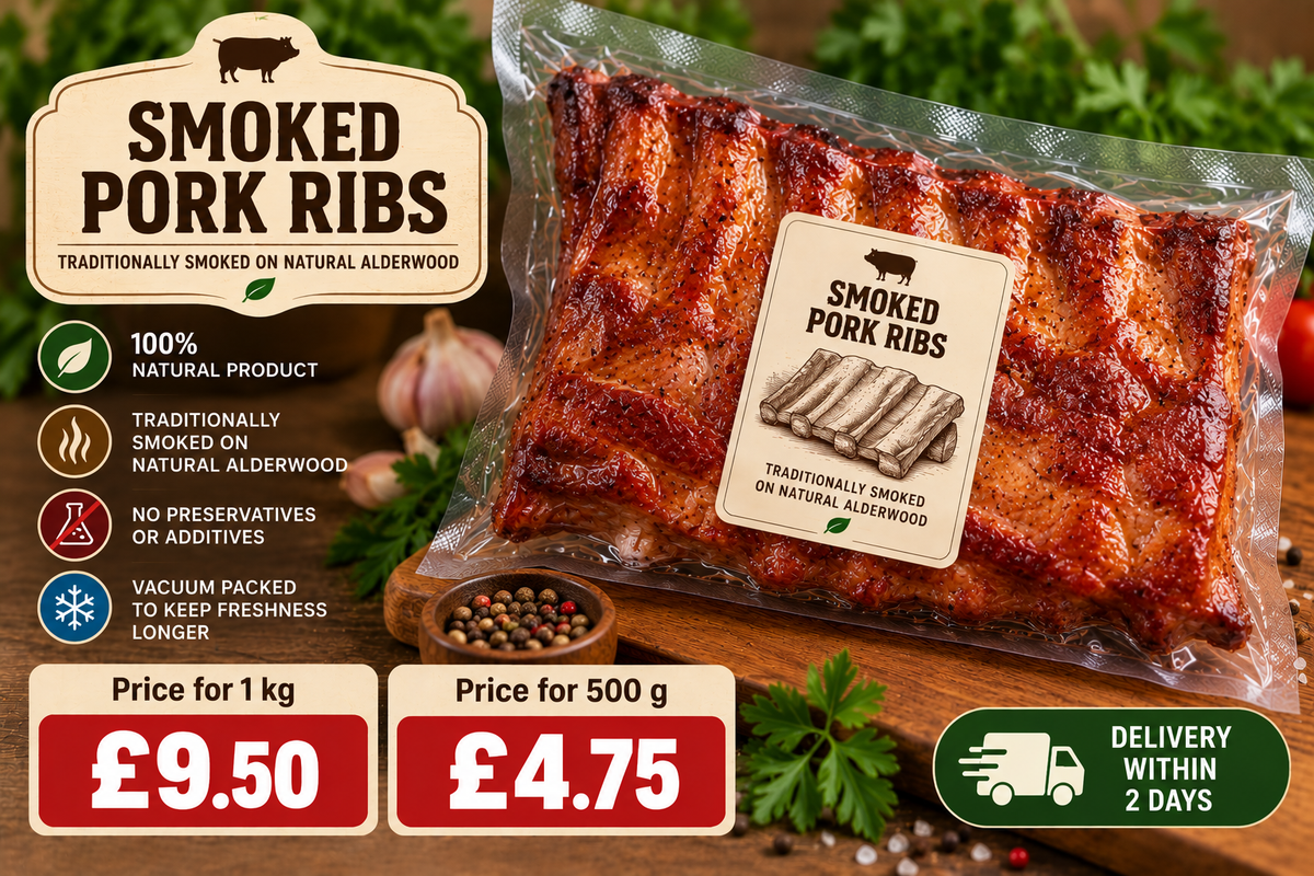 Traditional Alderwood Smoked Pork Ribs